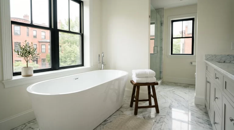 Bathroom detailed during a deep clean by Cleaner N More near Milford, MA